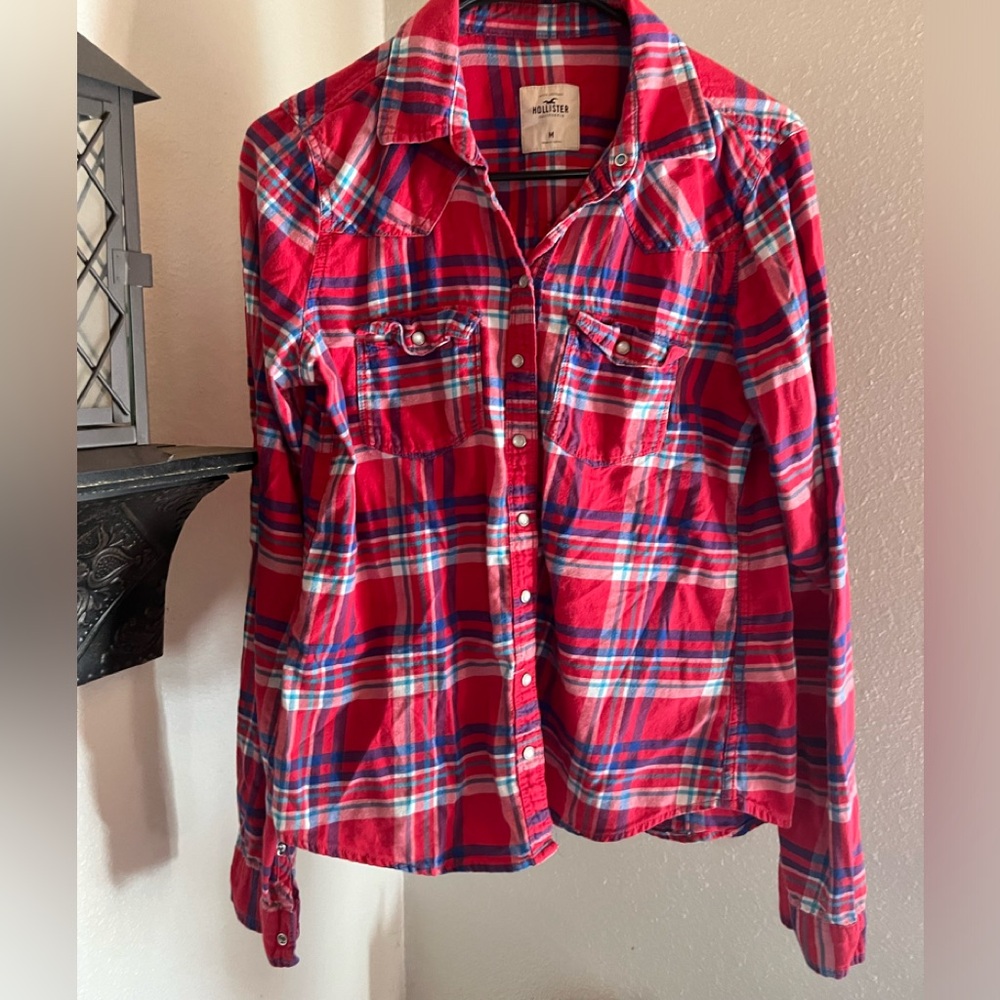 Ladies Hollister Pearl Snap long sleeve Western Shirt